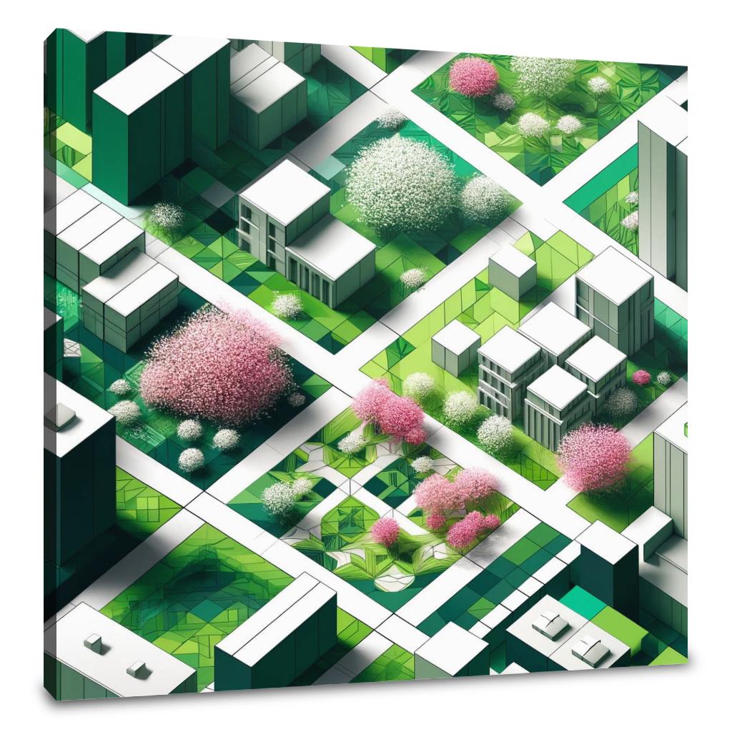 Spring Park Geometry Canvas