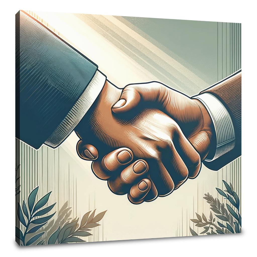 Trustful Handshake Canvas
