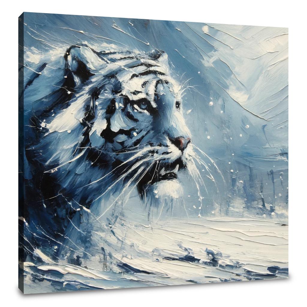 Winter Tiger Stare Canvas