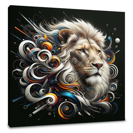 Lion's Abstract Majesty Canvas