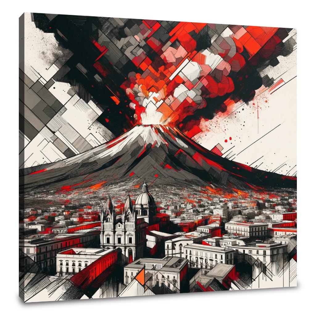 Vesuvius Cubist Threat Canvas