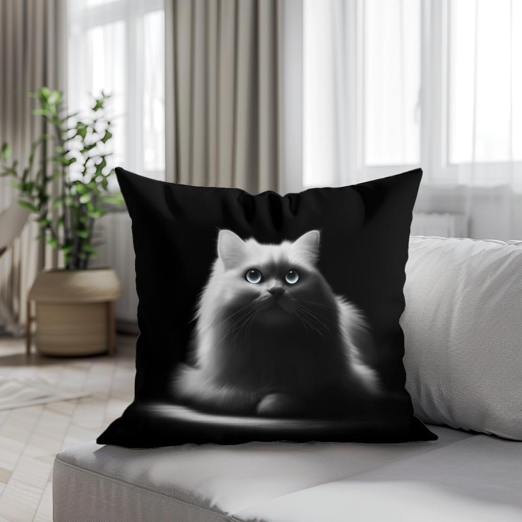 Luminous Whiskers Cotton Cushion