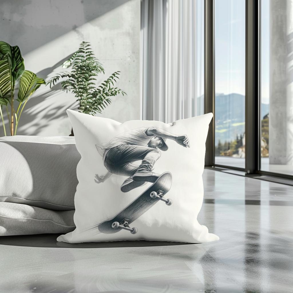 Kickflip Mastery Cotton Cushion