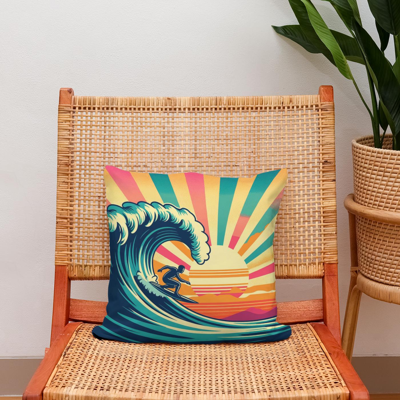 Sunset Surf Spectacle Cotton Cushion