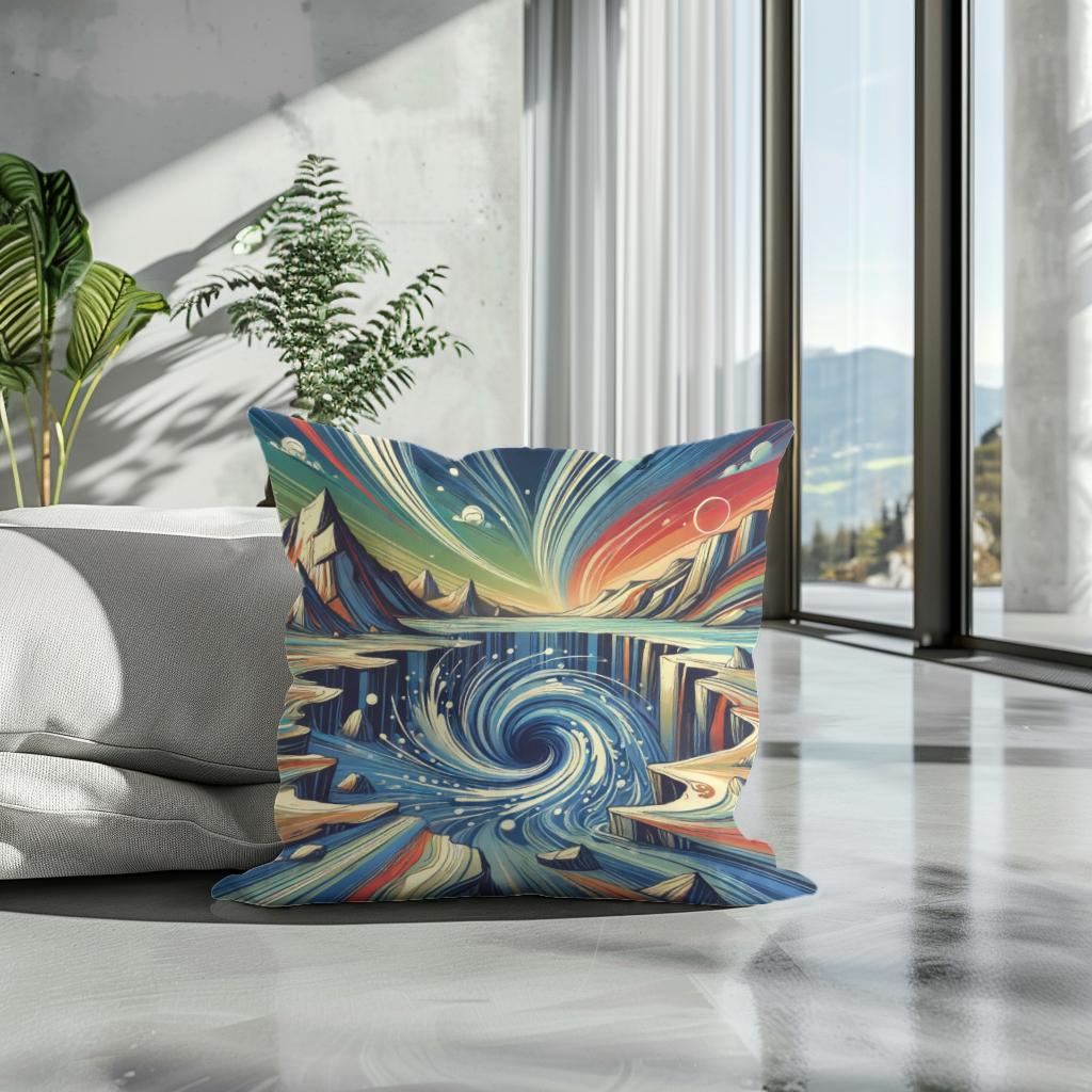 Oceanic Vortex Cotton Cushion