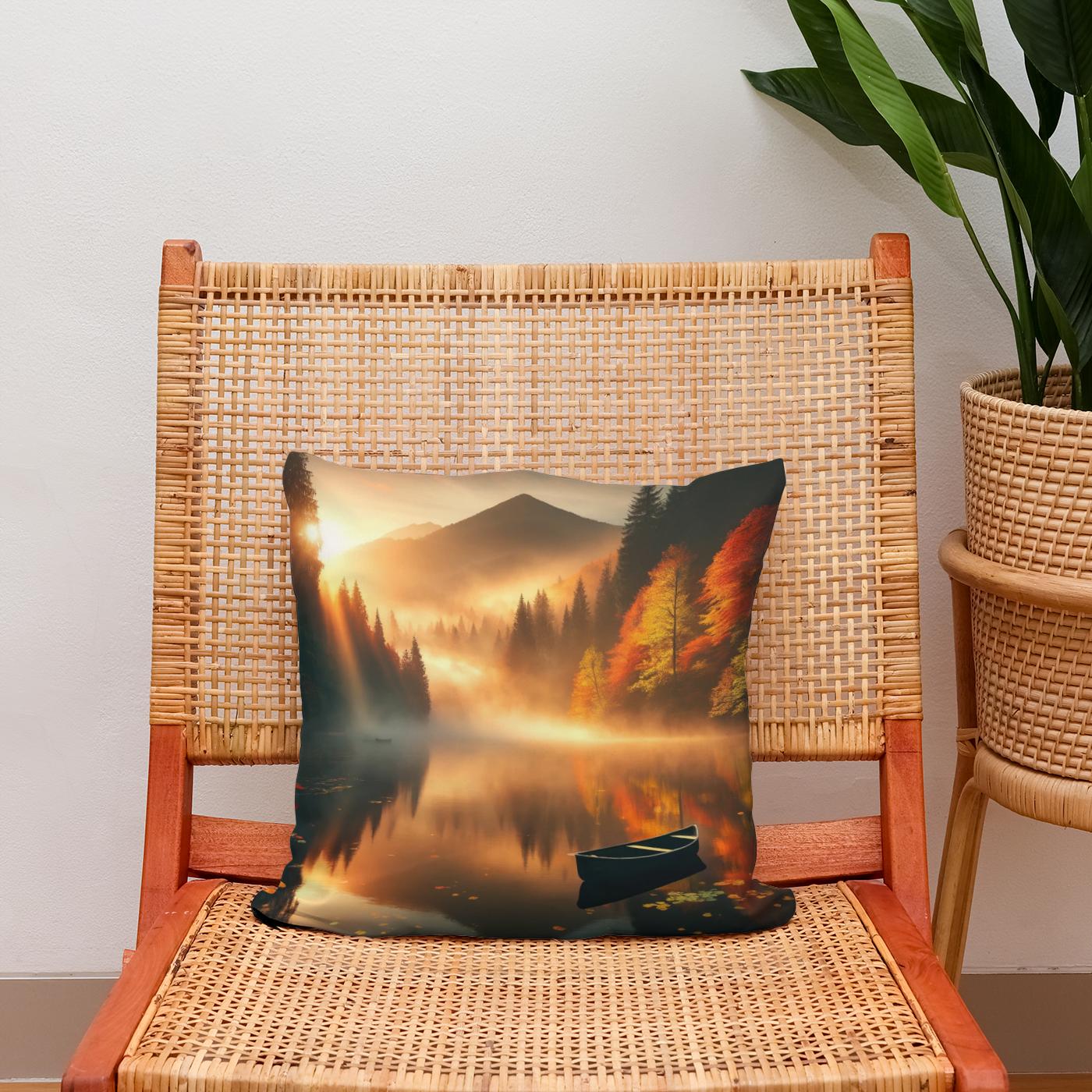 Autumn Dawn Mist Cotton Cushion