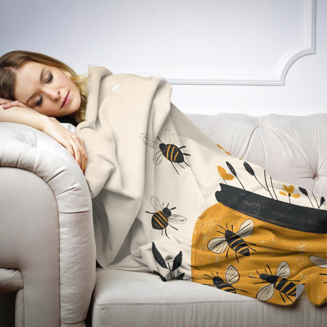 Embroidered Honey Jar Blanket