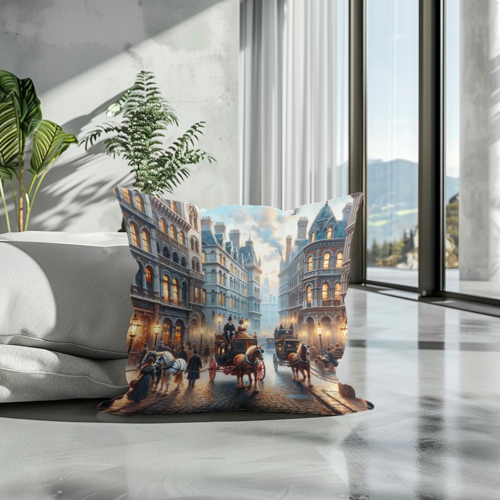 Victorian London Vista Cotton Cushion