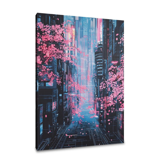 Neon Cyberspace Canvas