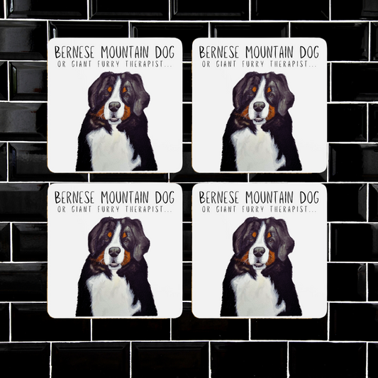 Set of 4 Giant Furry Therapist Coasters – Keep Your Drinks Safe with Big Dog Energy!