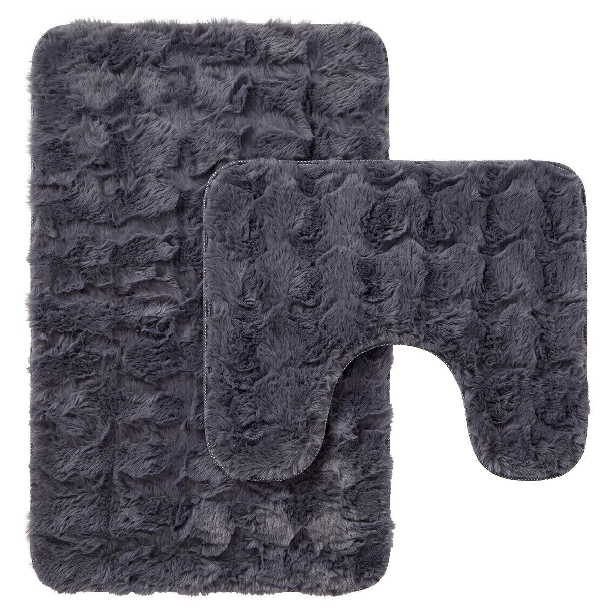 OLIVIA ROCCO 2 Piece Bath Mat Set Non Slip Super Absorbent Quick Dry Extra Soft Plush Rug