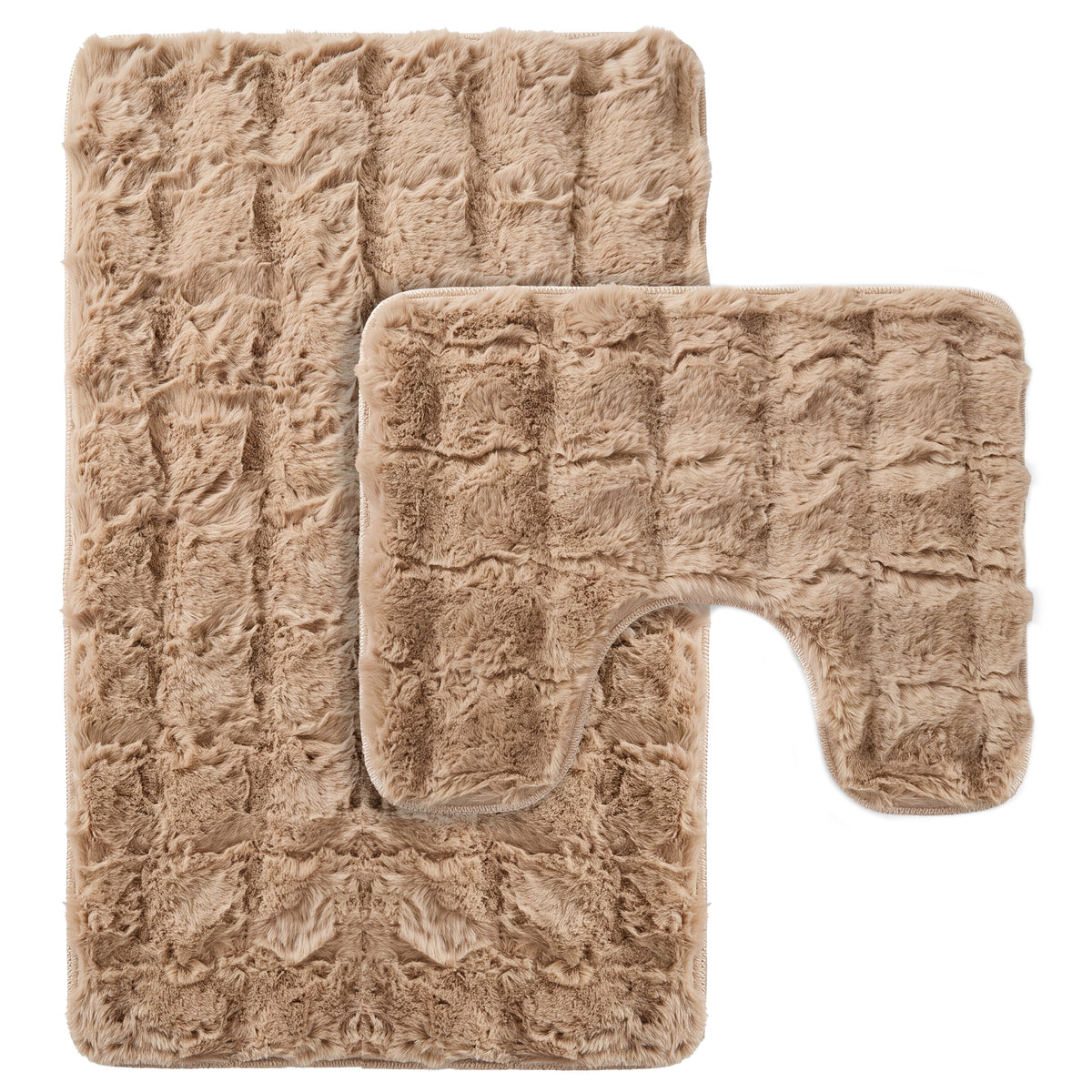 OLIVIA ROCCO 2 Piece Bath Mat Set Non Slip Super Absorbent Quick Dry Extra Soft Plush Rug