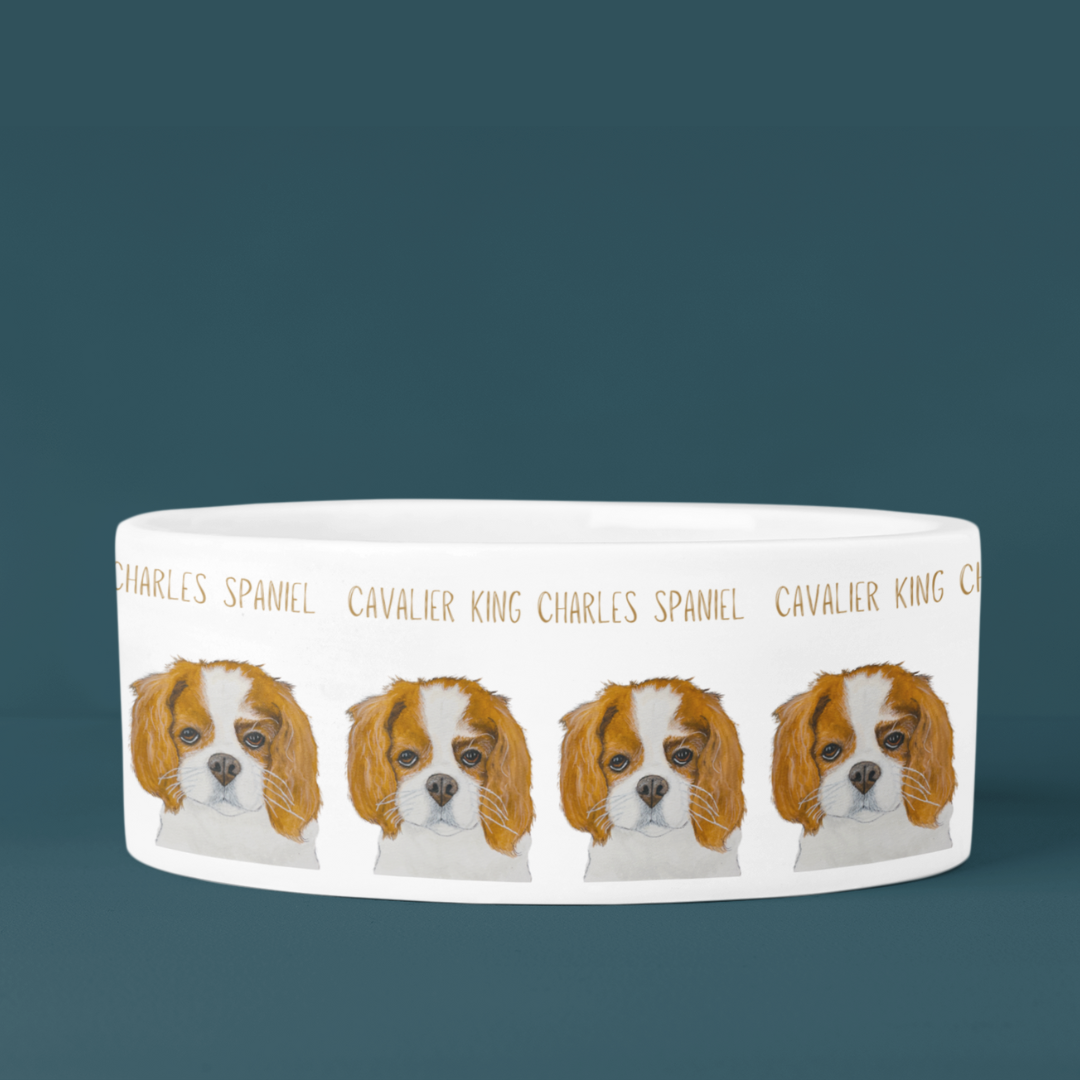 Royal Tableware: Cavalier King Charles Spaniel Ceramic Dog Bowl for Distinguished Diners