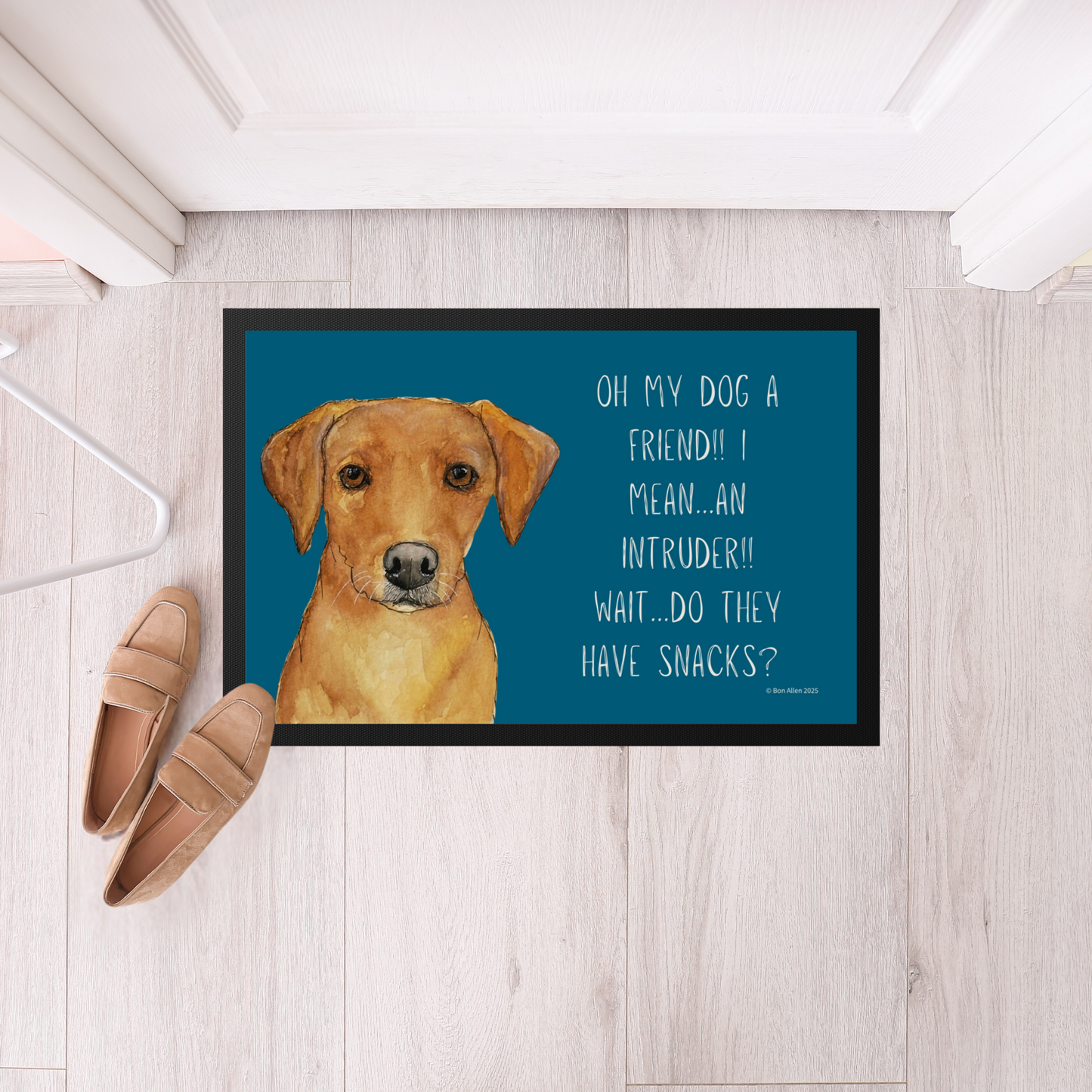 Fox Red Labrador Welcome Mat – Is It a Friend, Intruder… or Snack Delivery?!