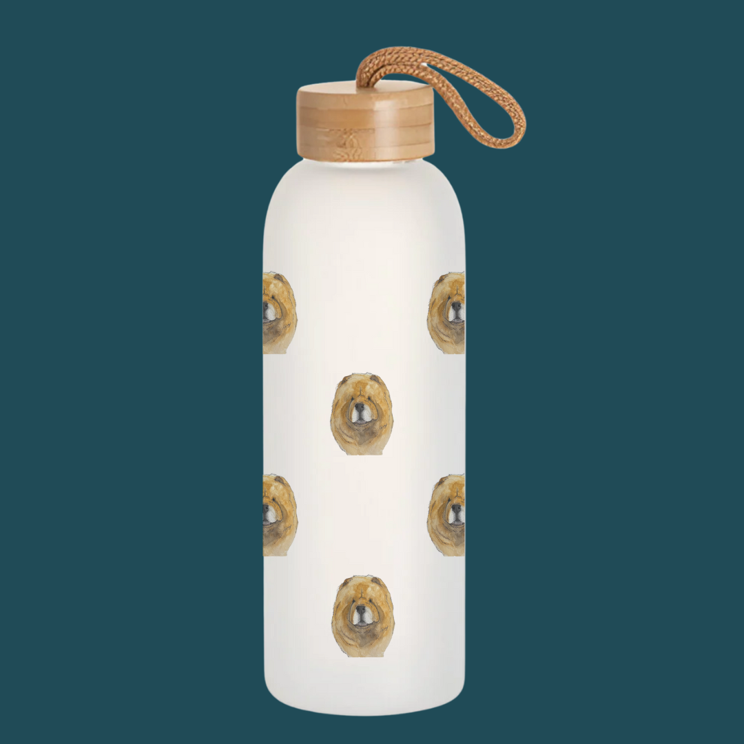 "Hydration? I Suppose." – Chow Chow Glass Water Bottle