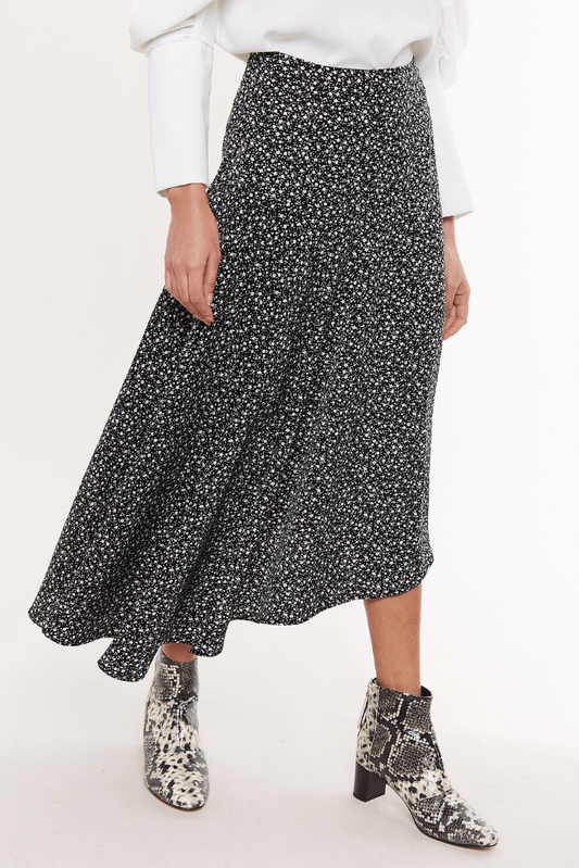 Carole Night Flower Asymmetric Midi Skirt