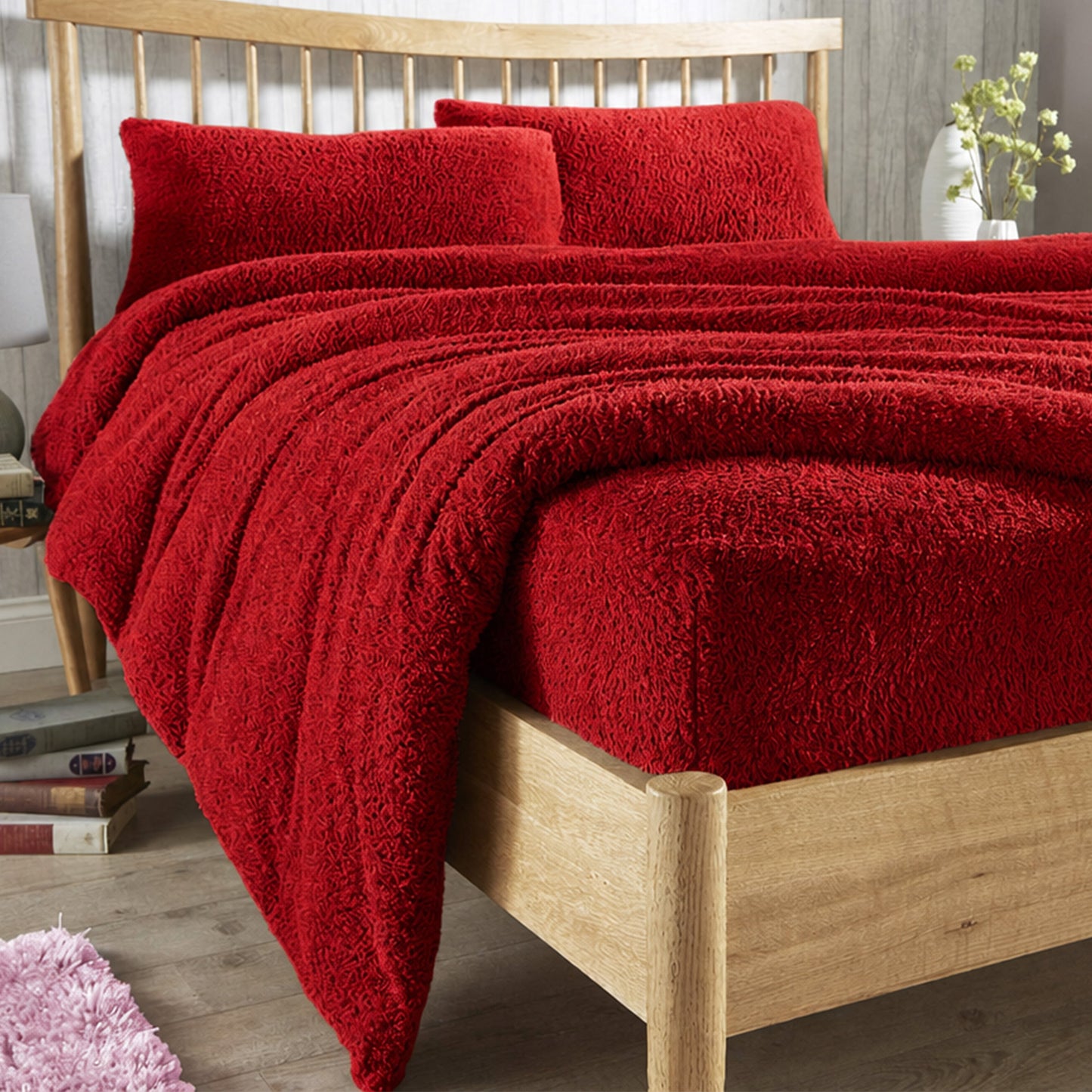 Teddy Fleece Extra Deep Fitted Sheet Plush Super Soft Warm Bedding for Winter Snug Fit Elastic Edges Multiple Sizes Stylish Colours Fluffy Bedding by OLIVIA ROCCO