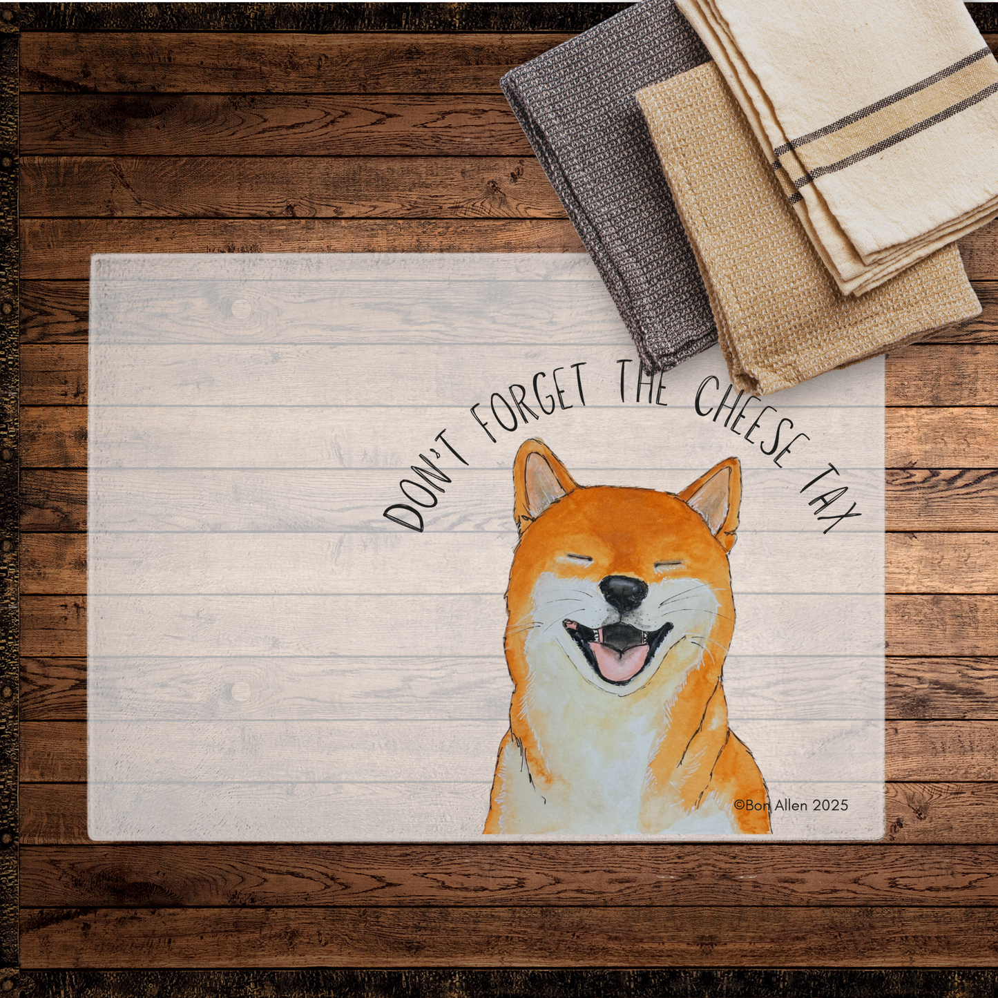 The Cheese Tax Cutting Board – Shiba-Approved!