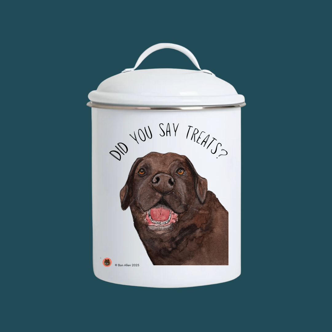 “In Case of Emergency, Break for Biscuits” Enamel Treat Jar – Starring the Om Nom Nomnivore