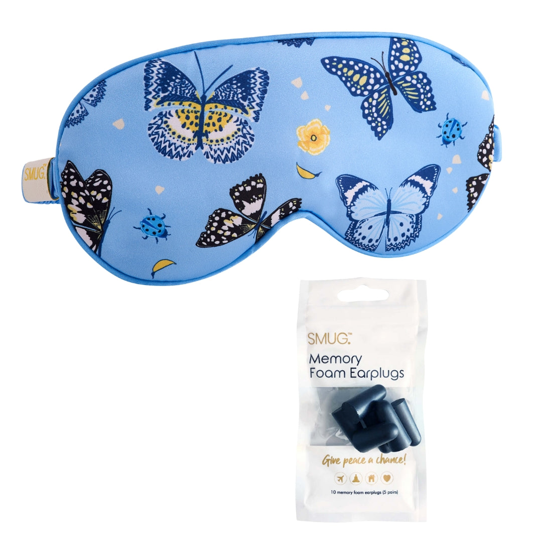 Satin Sleep Mask - Butterflies Print