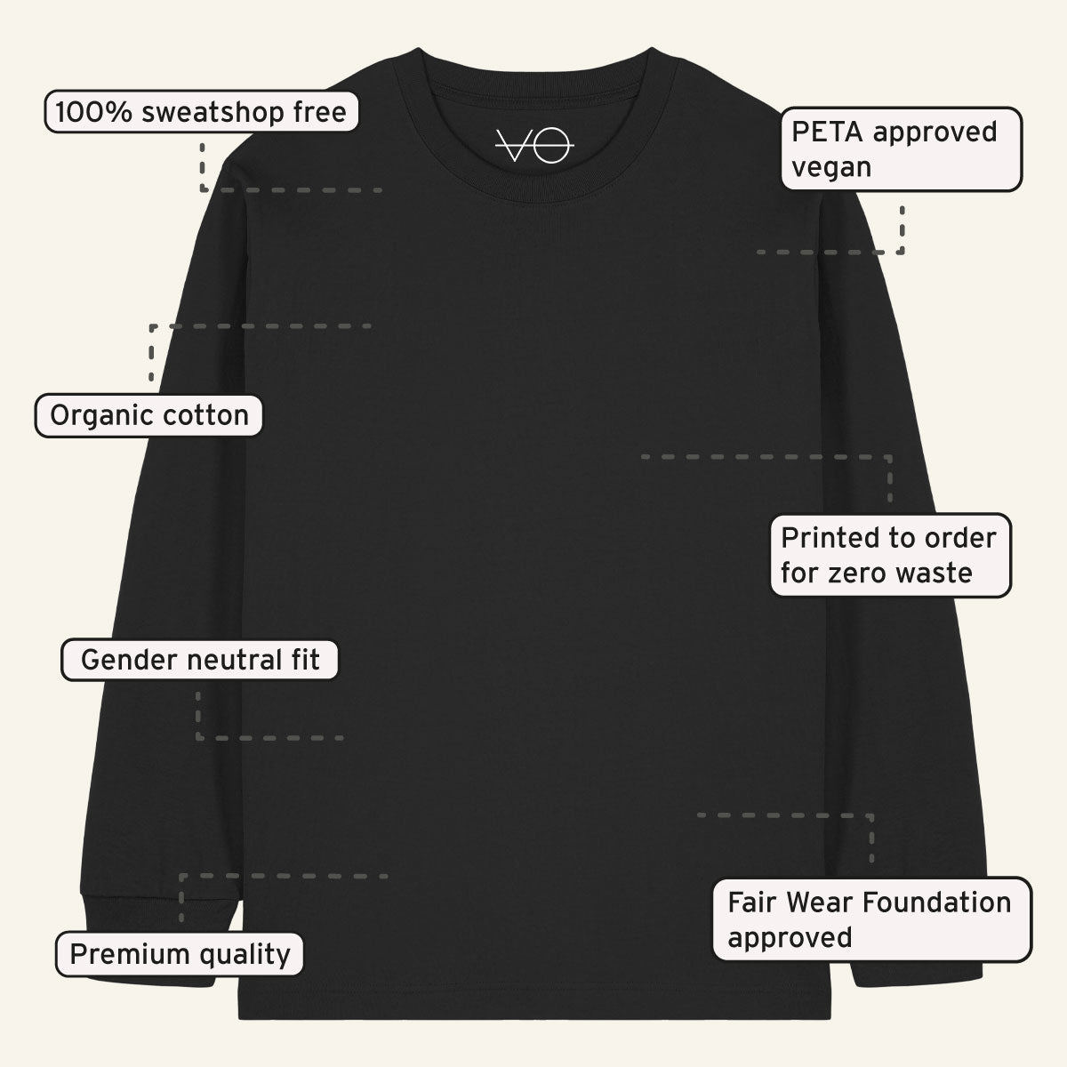Wild By Nature Back Print Long Sleeve T-Shirt (Unisex)