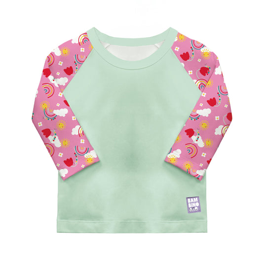 UPF 40+ Soft and Gentle Protective Swim Rash Vest in Happy Days