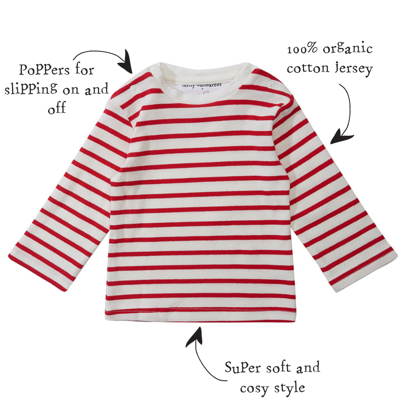 Red Breton Stripe Top