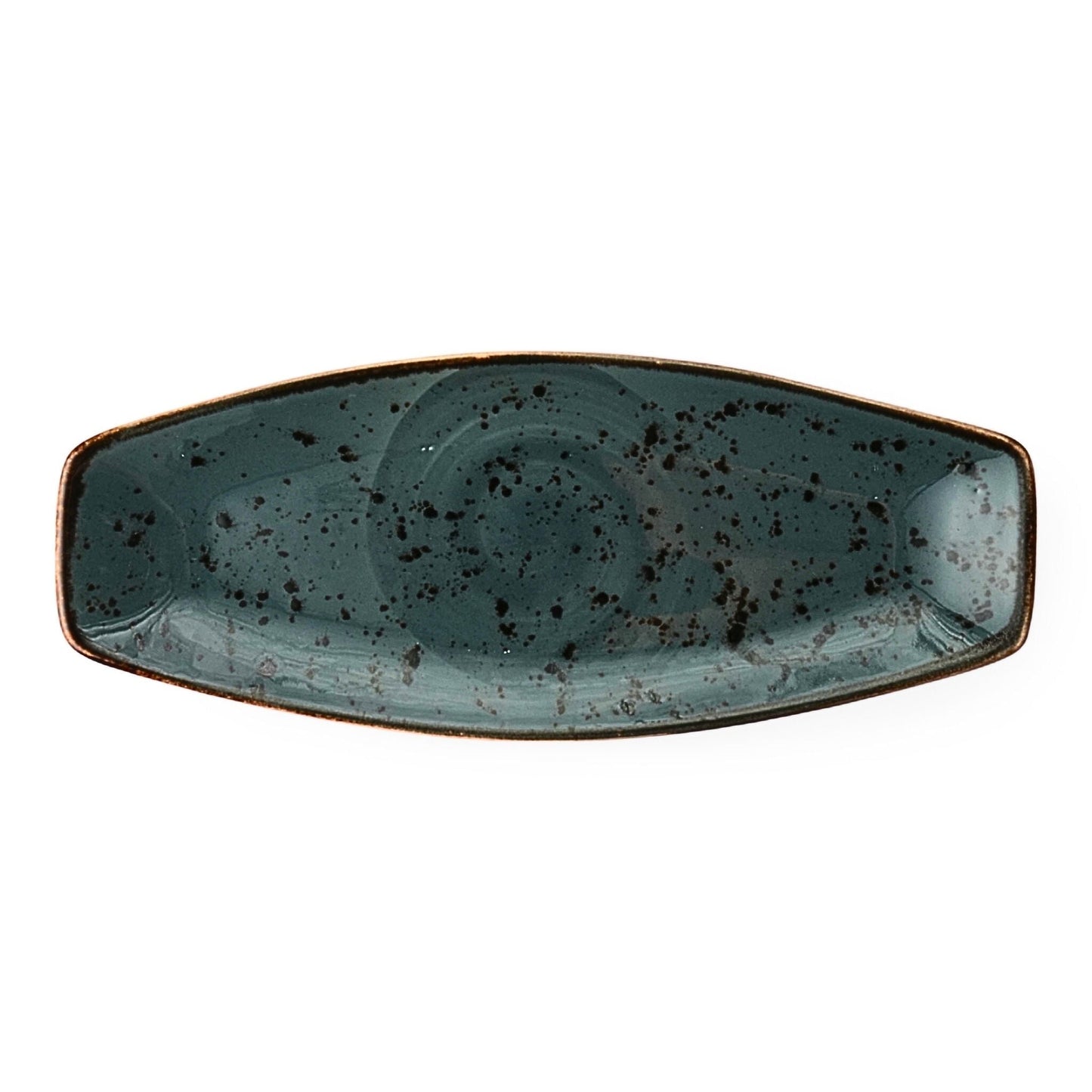 Porcelain Serving Plate - Fairlie, Forest Green - 28x15cm