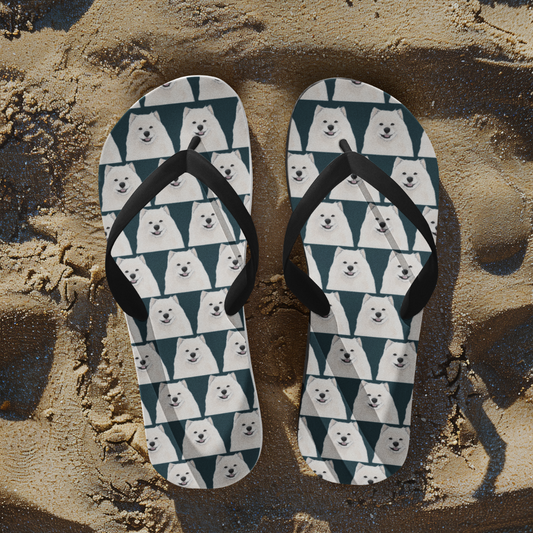 Samoyed Flip Flops: Walk in Comfort & Cuteness with Everyone’s Best Friend!
