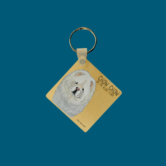 The Aloof Floof Follows You Home – Chow Chow Wooden Keyring