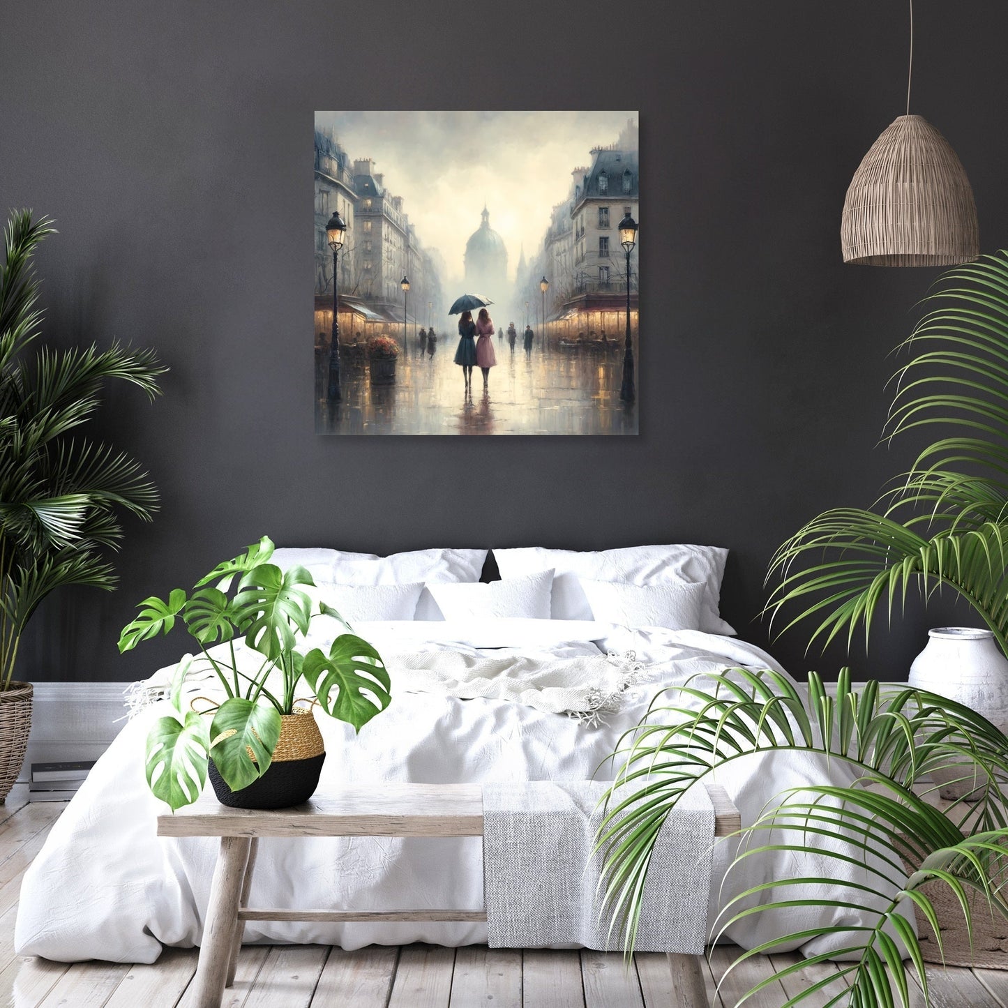 Parisian Spring Rain Canvas