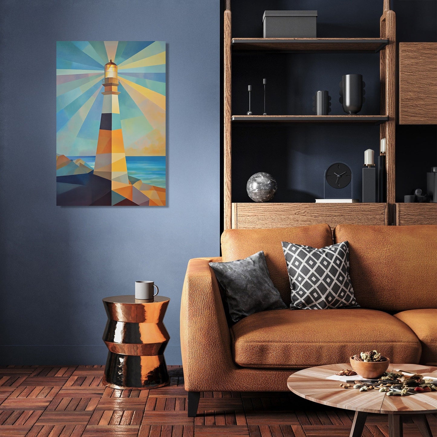 Geometric Lighthouse Canvas