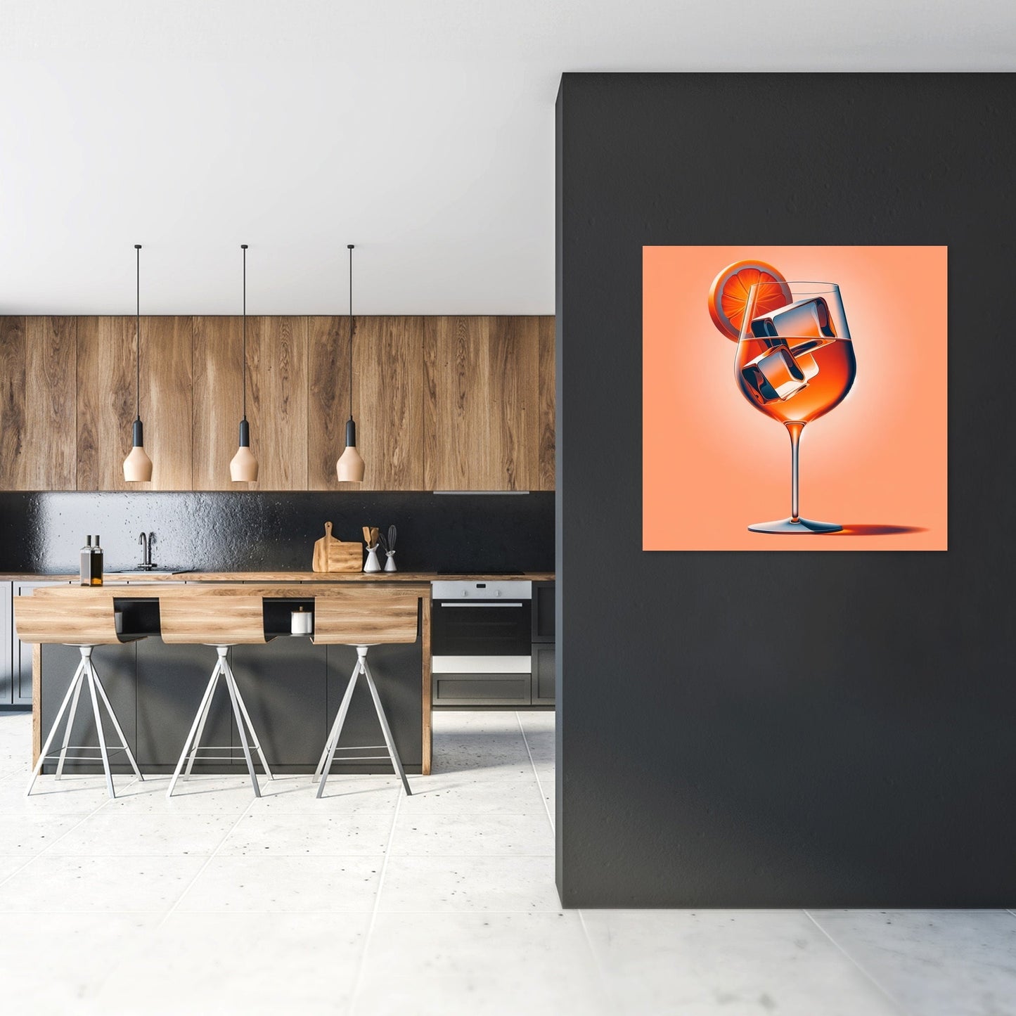 Aperol Spritz Minimalist Interpretation Canvas