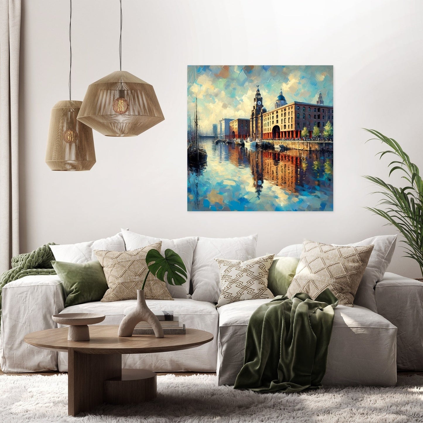 Post-Impressionist Royal Albert Dock Liverpool Canvas