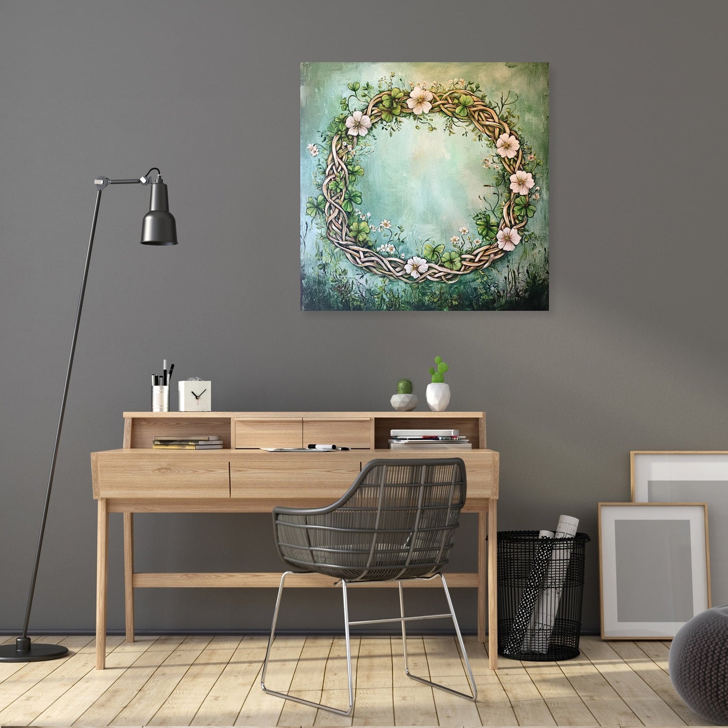 Celtic Clover Wreath Canvas