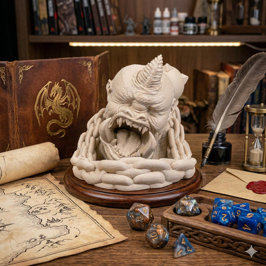 Cyclops Rage Dice Tower – Chained Monster Roller for RPG Gaming Decor