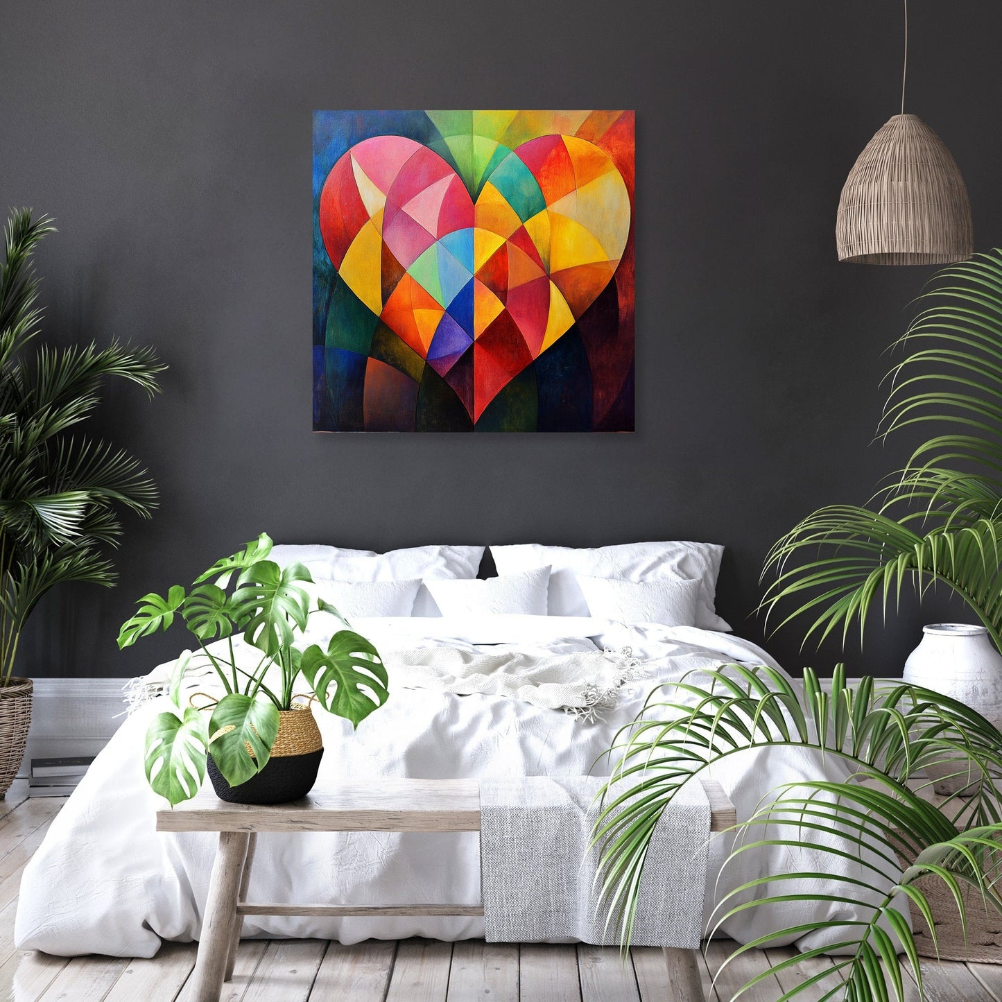Geometric Heart Canvas