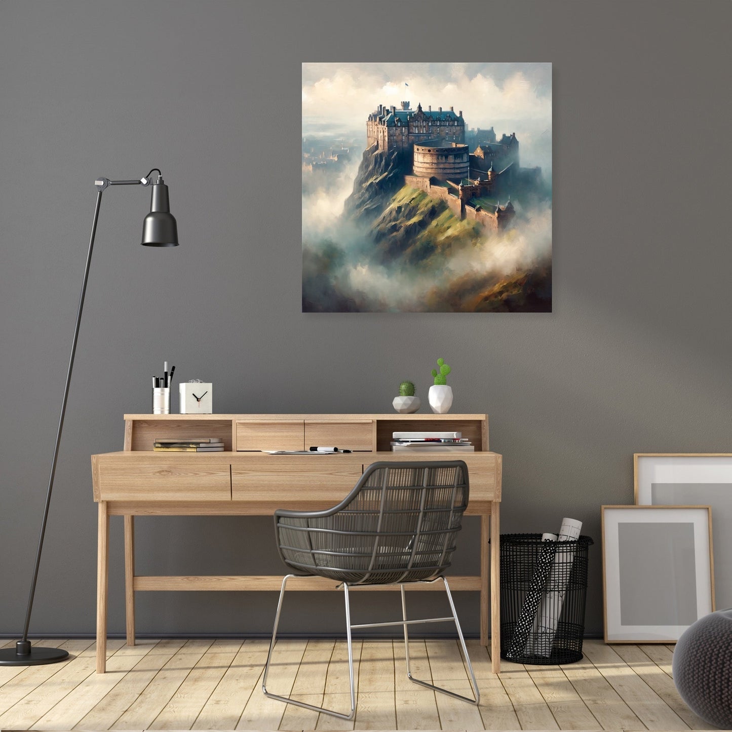 Edinburgh Castle Misty Dawn Canvas