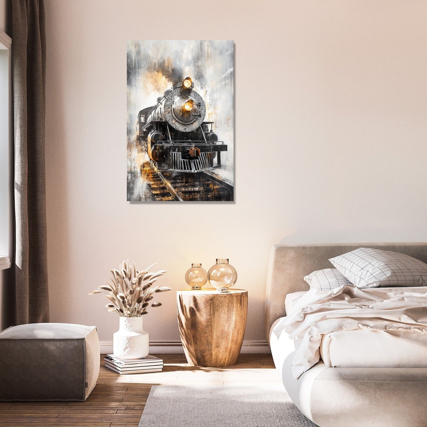 Golden Gleam Locomotive Canvas