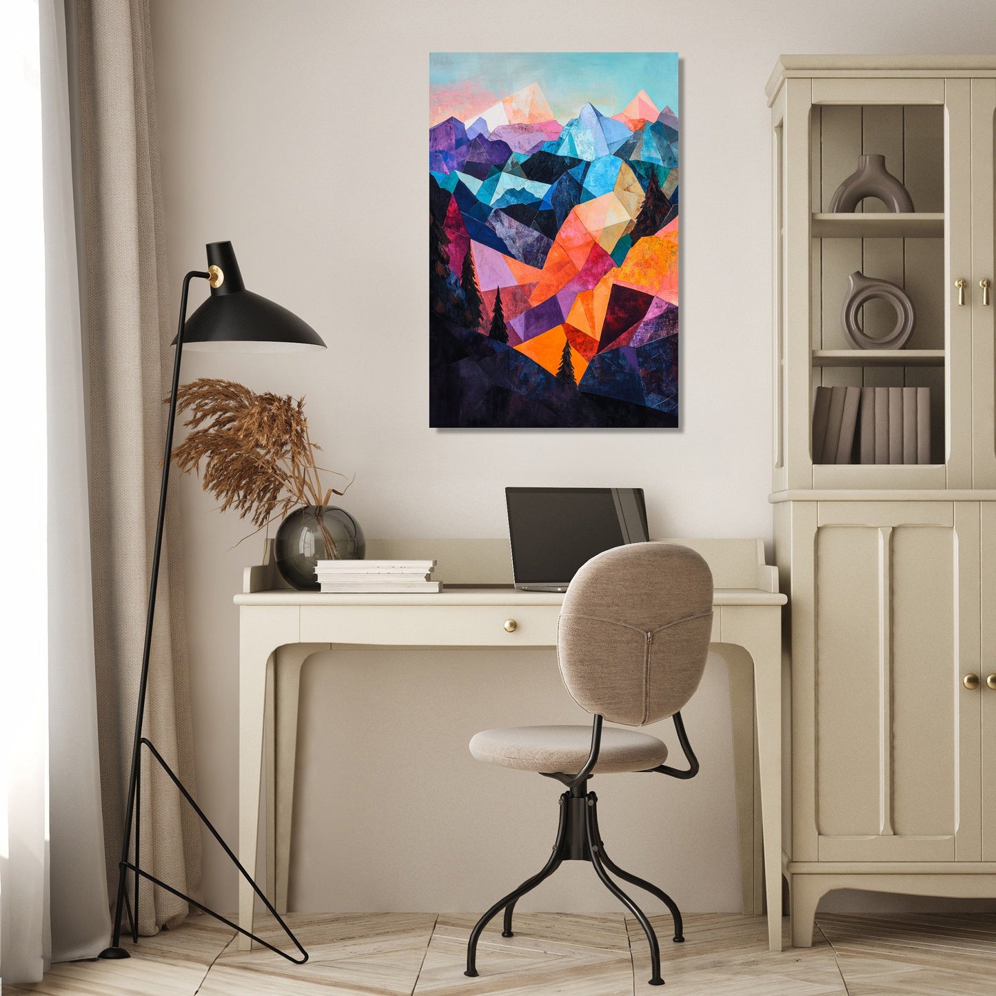 Geometric Mountain Canvas