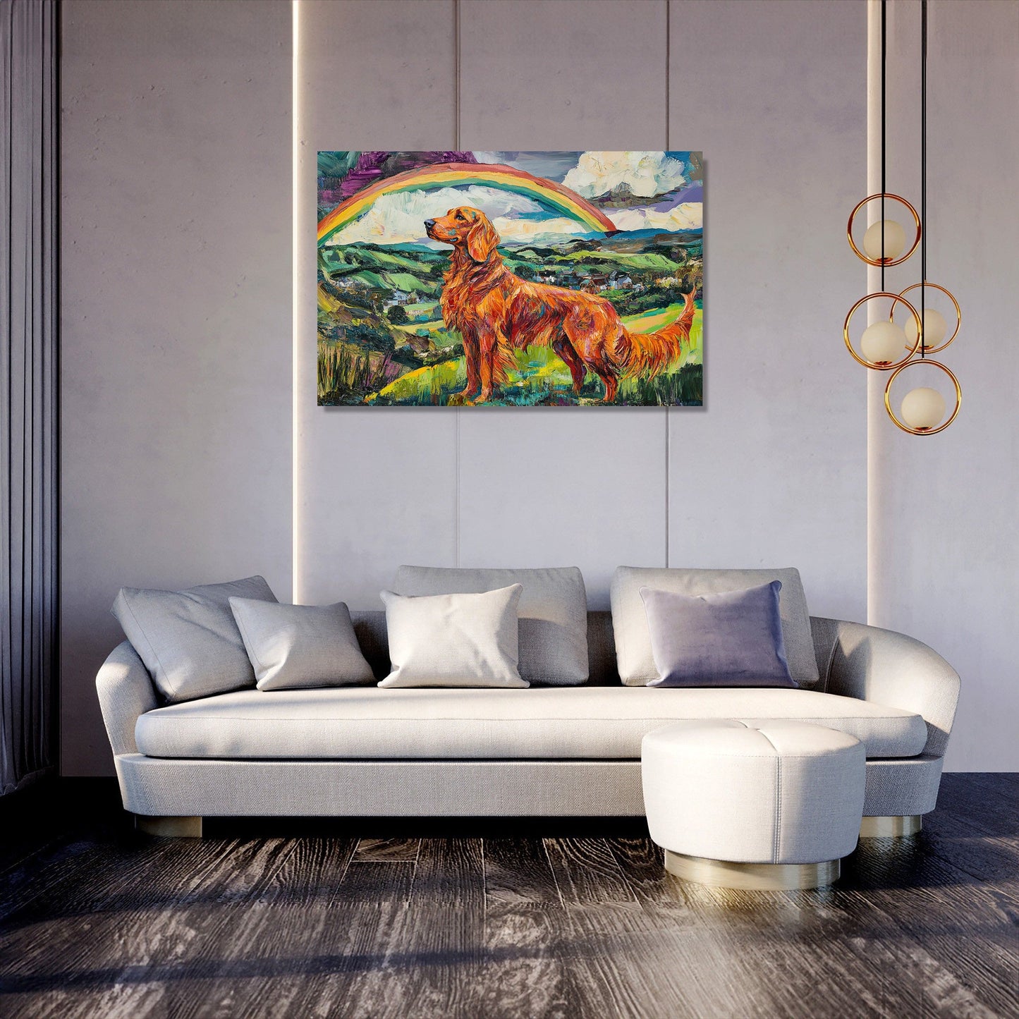 Irish Setter Rainbow Canvas