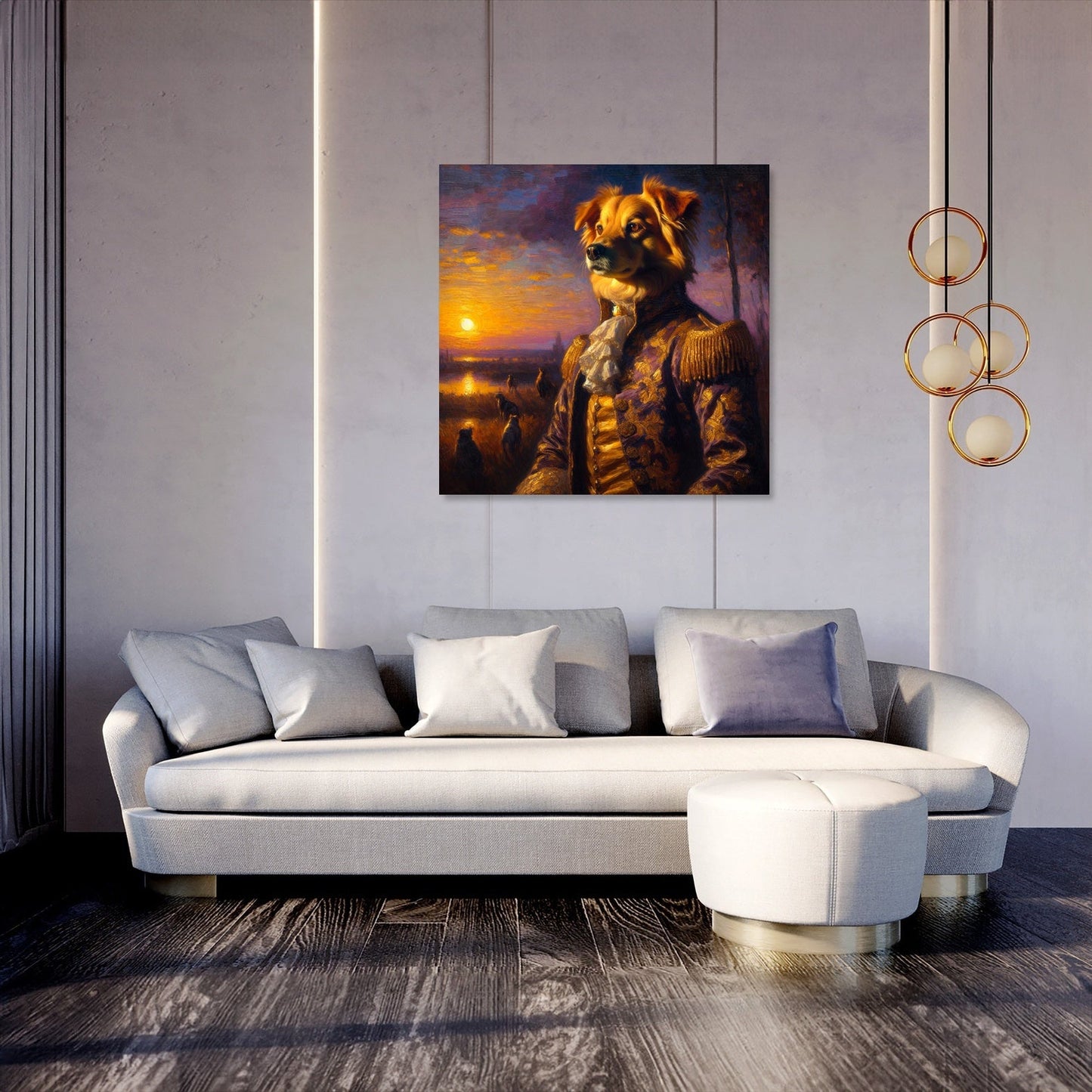 Regal Canine Sunset Majesty Canvas