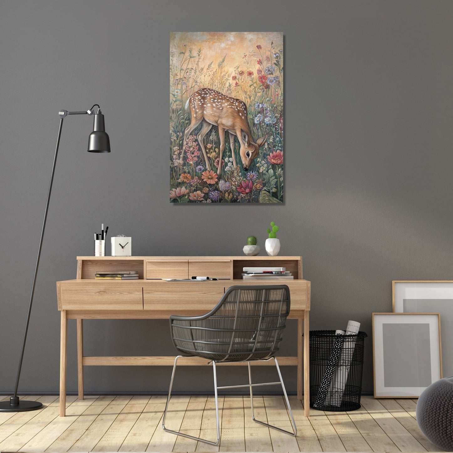 Grazing Deer Elegance Canvas