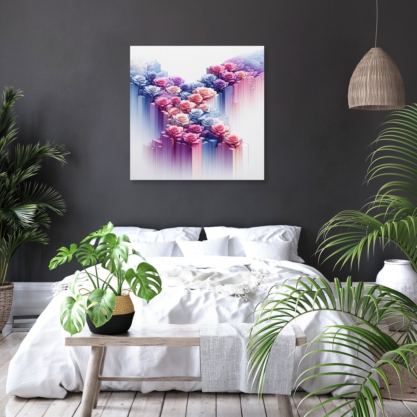 Modernism Rose Cascade Canvas