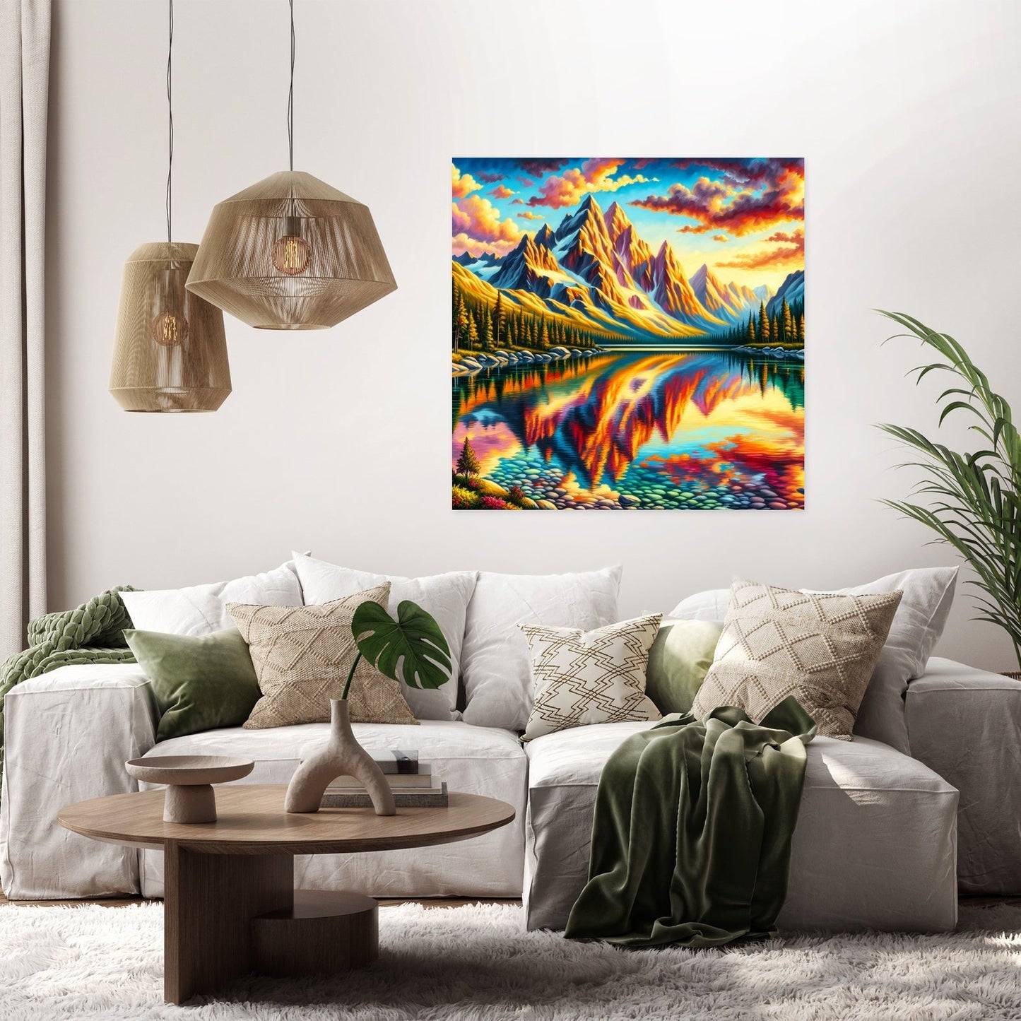Majestic Mountain Reflection Canvas