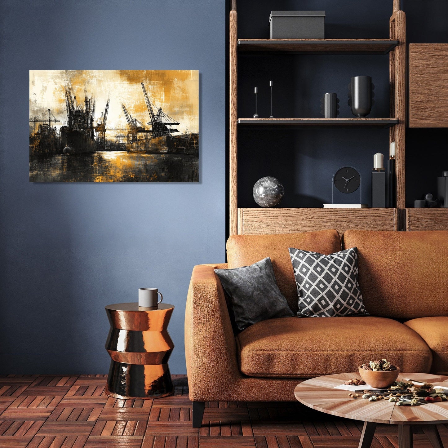 Shipyard Silhouette Canvas