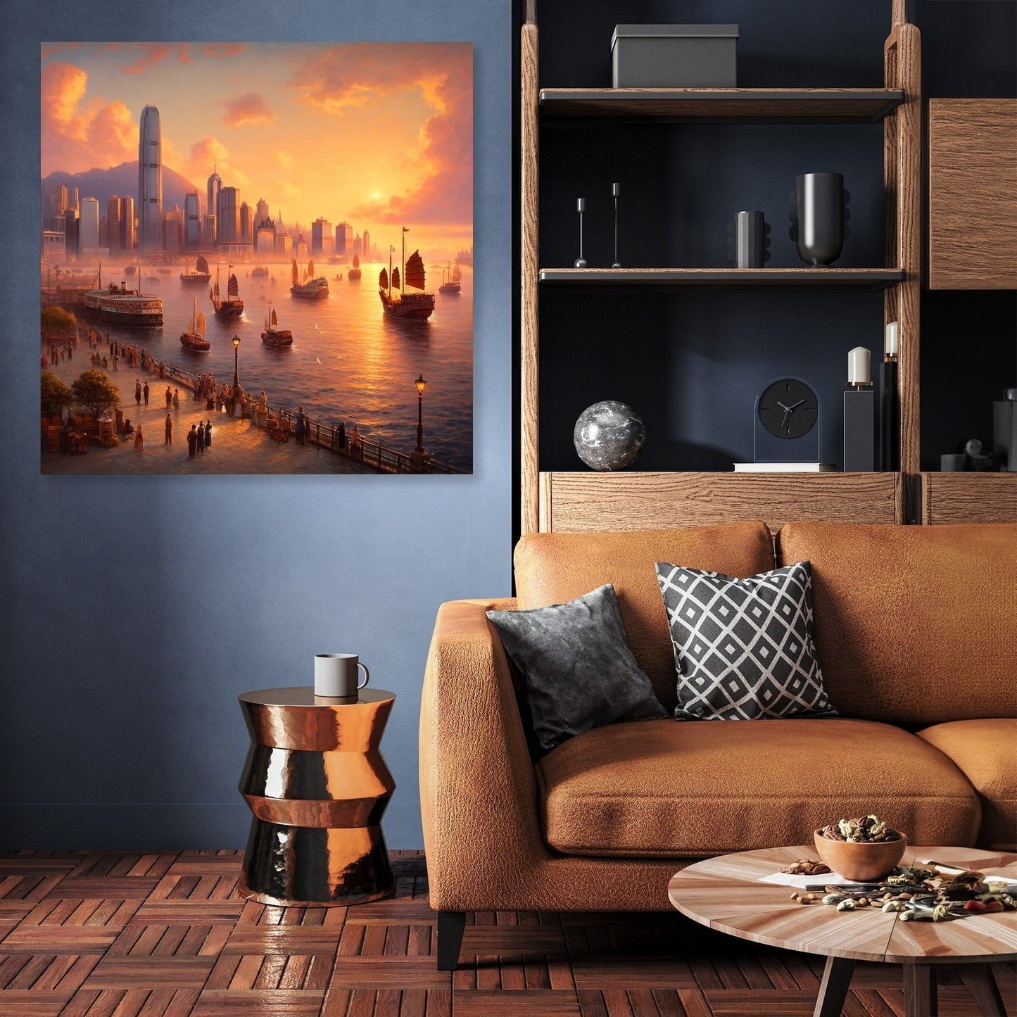 Sunset Over Victoria Harbour Canvas