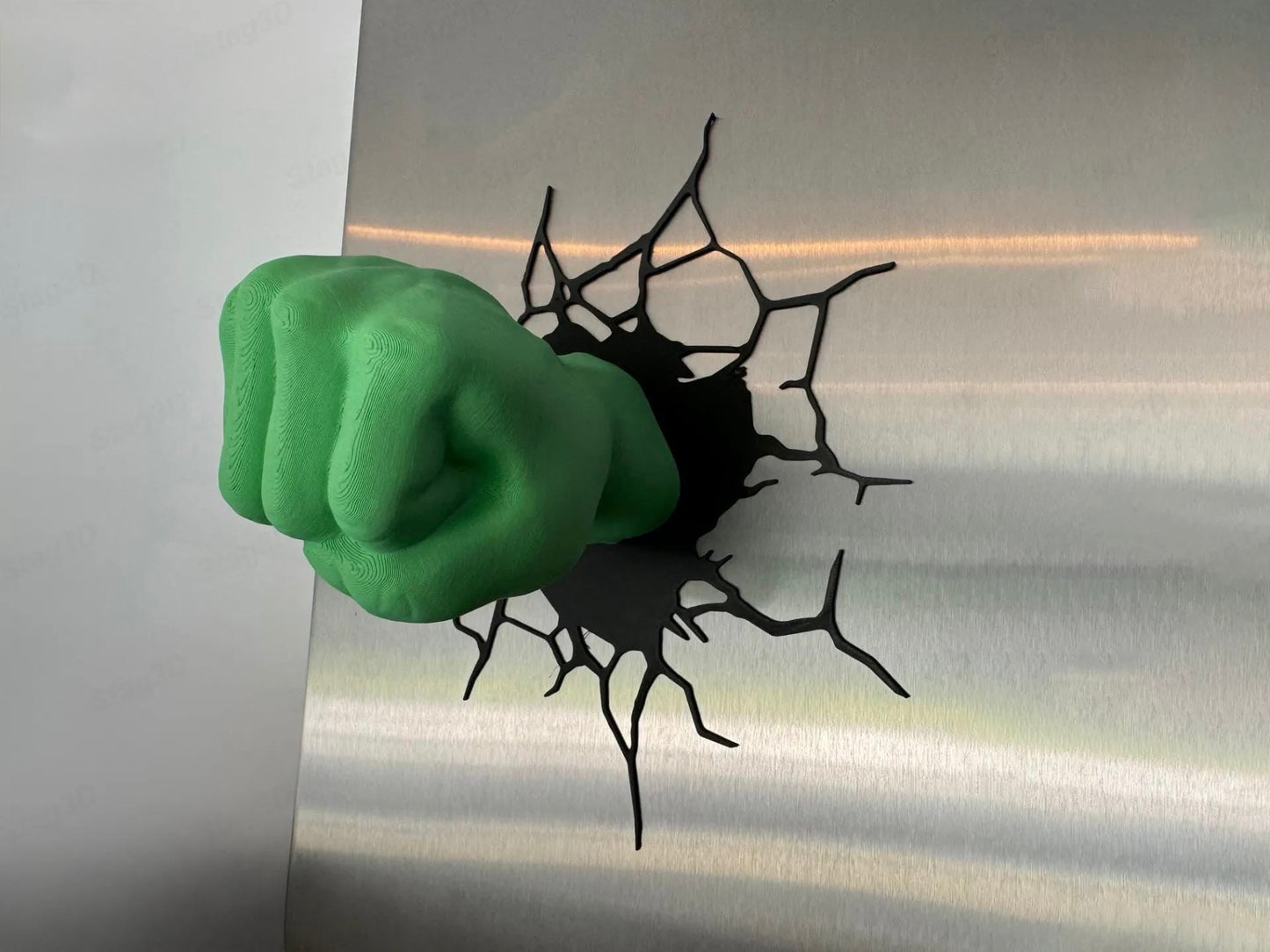 Hulk Smash Wall Decor | 3D Wall Art | Superhero Room Decor | Hulk Fist Wall Mount | Magnetic Mount | Green
