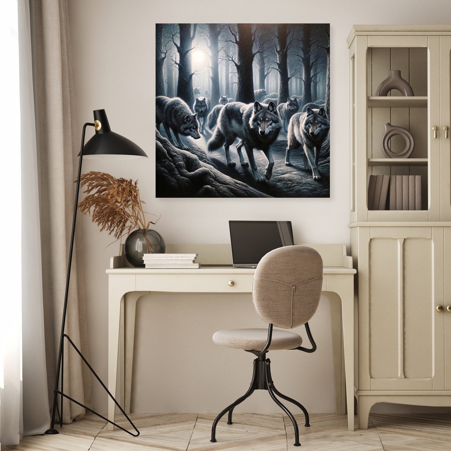 Moonlit Wolves Canvas