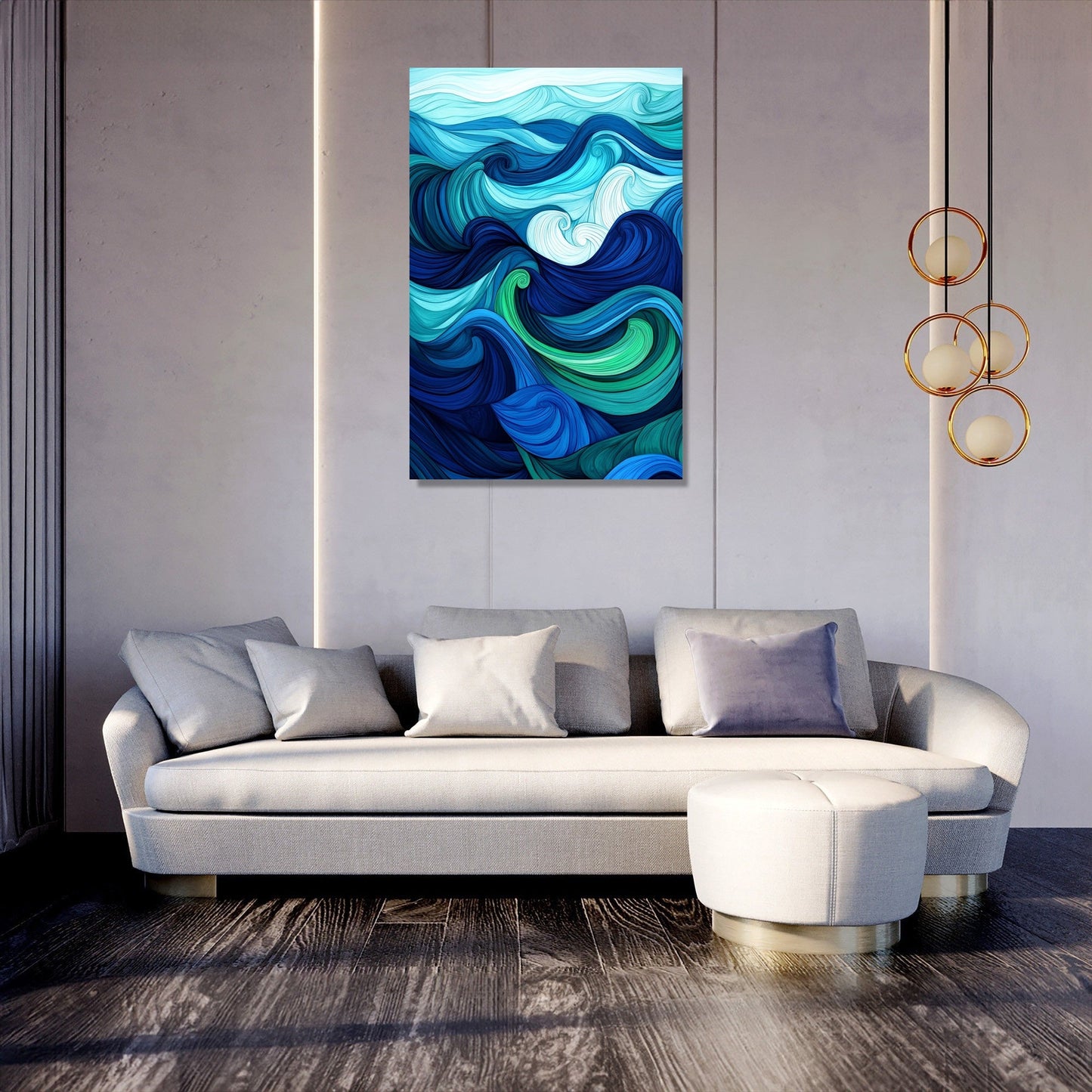 Ocean Rhythm Waves Canvas